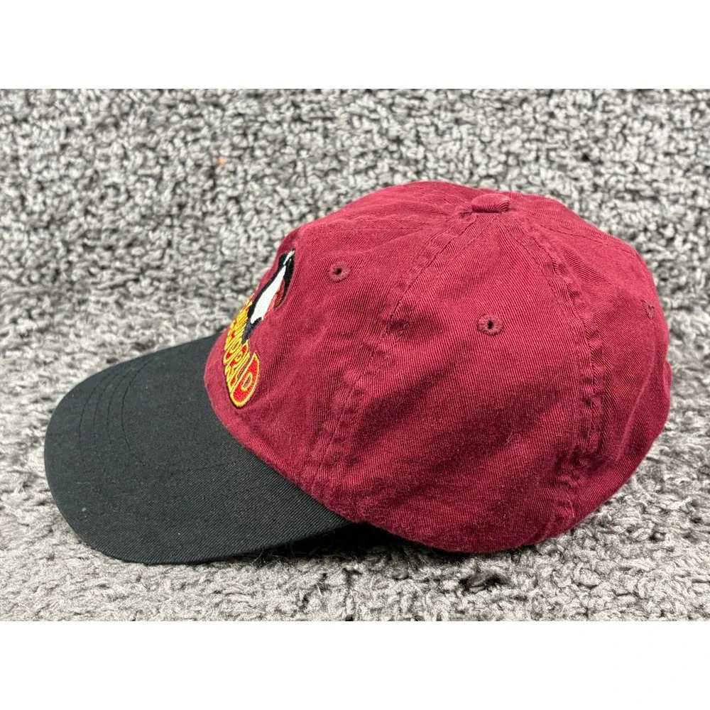Vintage 90s SeaWorld Shamu Orca Hat Kids Youth Burgundy Black Baseball Cap